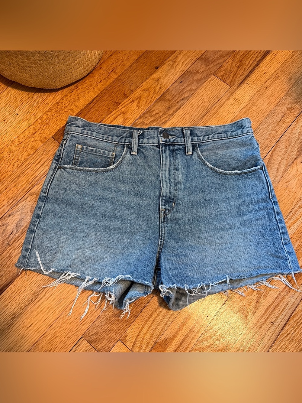 Treasure & Bond Pledge High Rise Shorts  Classic High-Waist Blue Denim Shorts 31